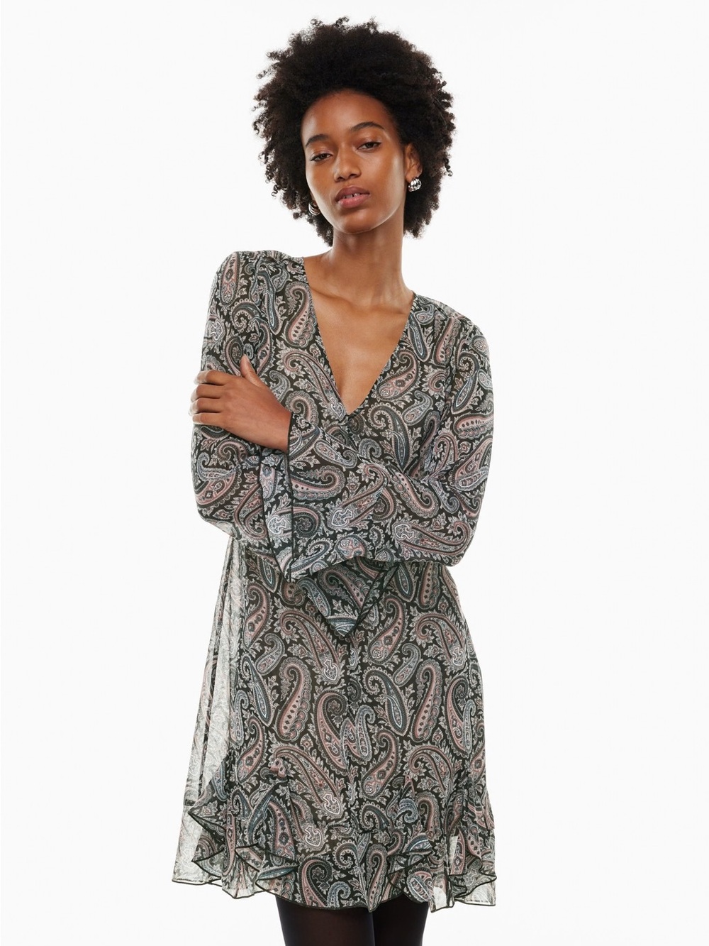ARITZIA• long sleeve paisley dress